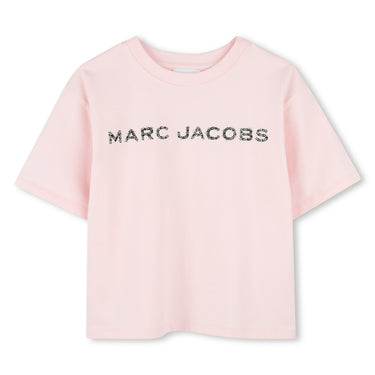 Playera para niña y Teen Marc Jacobs rosa logo alfrente